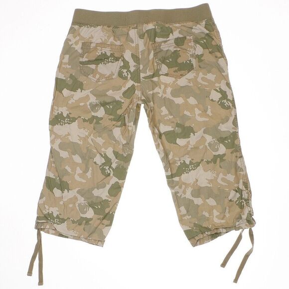 Nobo Capri Camouflage Pants Juniors 9 Pull On Drawstring Cotton Multicolor 30x17 - Picture 3 of 9